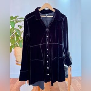 Sno Skins Velvet Button Down Blouse Size X-Large Women’s
